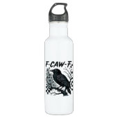 F-Caw-F Crow Bird Retro Classic Waterfles (Voorkant)