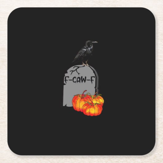F-Caw-F Crow Classic Retro Cool Vierkante Kartonnen Onderzetter (Voorkant)