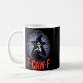 F-caw-f Crow Funny Gothic Moon Black Bird Hallowee Koffiemok (Links)