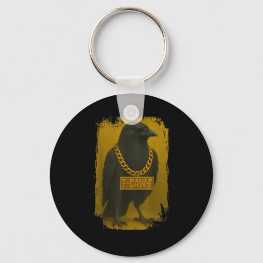 F-Caw-F Crow Funny Quote Raven Bird Adult Humor Sleutelhanger (Voorkant)