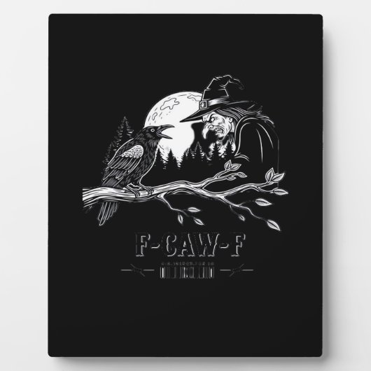 F-Caw-F Crow Halloween Witch F-Caw-F Fotoplaat (Voorkant)