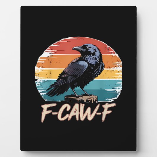 F-Caw-F Crow Humor Funny Gothic Retro Classic Fotoplaat (Voorkant)