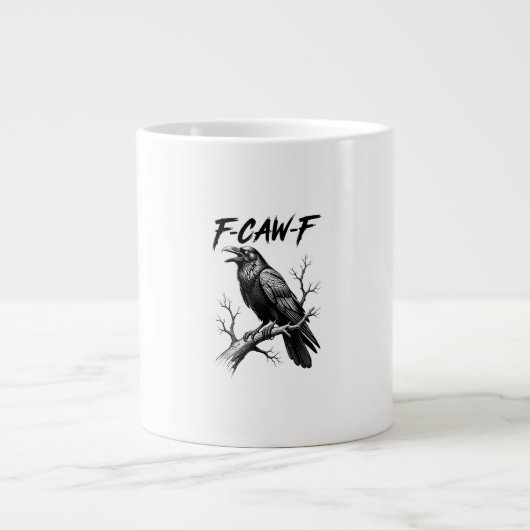 F Caw F Crow Lover Raven Meme Classic Style Extra Grote Beker (Voorkant)