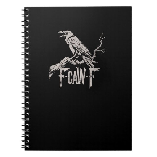 F-Caw-F Crow Pun Funny Bird Cawing Grunge Back Tri Notitieboek (Voorkant)