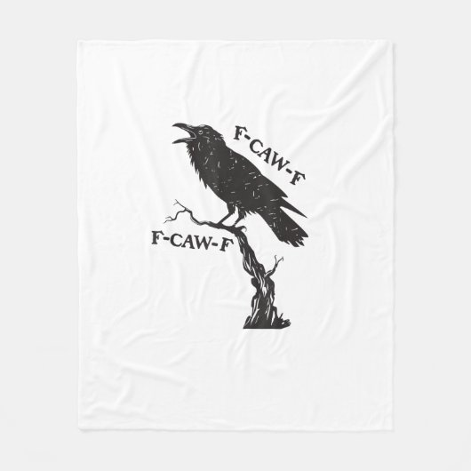F-Caw-F Crow Pun Funny Bird Cawing Grunge Creative Fleece Deken (Voorkant)