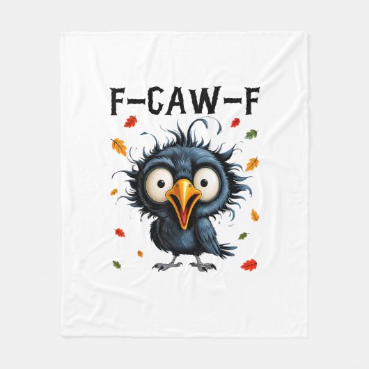 F-Caw-F Crow Pun Funny Bird Cawing Grunge Hallowee Fleece Deken (Voorkant)