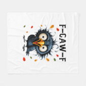 F-Caw-F Crow Pun Funny Bird Cawing Grunge Hallowee Fleece Deken (Voorkant (Horizontaal))