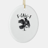 F Caw F Crow Retro Classic Style Keramisch Ornament (Rechts)