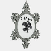 F Caw F Crow Retro Classic Style Tin Sneeuwvlok Ornament (Links)