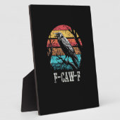 F-Caw-F Crow Retro Sunset Pun Funny Bird Cawing Gr Fotoplaat (Zijkant)