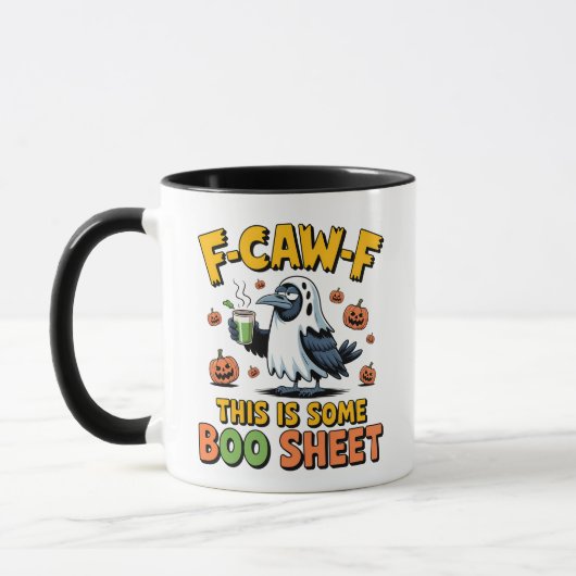 F-Caw-F Dit Is Enige Boo Blad Grappig Griezelig Mok (Links)