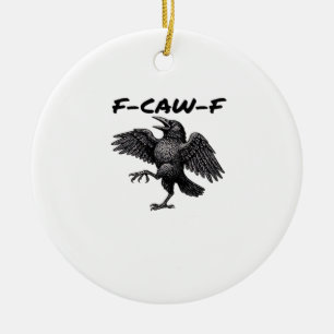 F Caw F Essentiële Vintage Grafische Look Keramisch Ornament