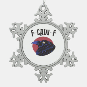F Caw F Essentiële Vintage Grafische Look Tin Sneeuwvlok Ornament