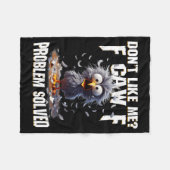 F Caw F Funny Angry Chicken Don't Like Me Problem  Fleece Deken (Voorkant (Horizontaal))