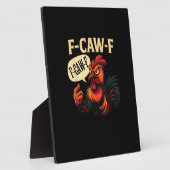 F Caw F Funny Angry Rooster Graphic Retro Style Fotoplaat (Zijkant)
