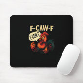 F Caw F Funny Angry Rooster Graphic Retro Style Muismat (Met muis)