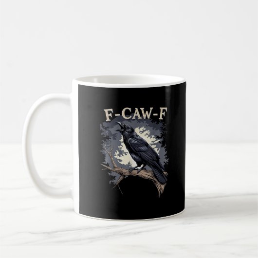 F Caw F Funny Bird Crow Creative Casual Design Koffiemok (Links)