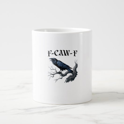 F-Caw-F Funny Bird Crow Extra Grote Beker (Voorkant)