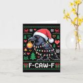 F-caw-f Funny Black Bird Humor Christmas Ugly Swea Kaart (Gele Bloem)