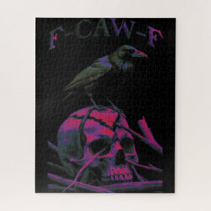 F-CAW-F Funny Black Crow Bird Legpuzzel