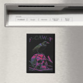 F-CAW-F Funny Black Crow Bird Magneet (Insitu (Vaatwasser))