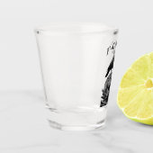 F-CAW-F Funny Black Crow Bird Shot Glas (Links)
