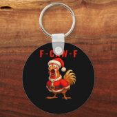 F-Caw-F Funny Chicken Christmas Essential Sleutelhanger (Voorkant)