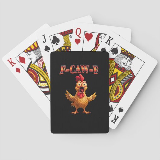 F Caw F Funny Chicken Classic Aesthetic Design Pokerkaarten (Achterkant)