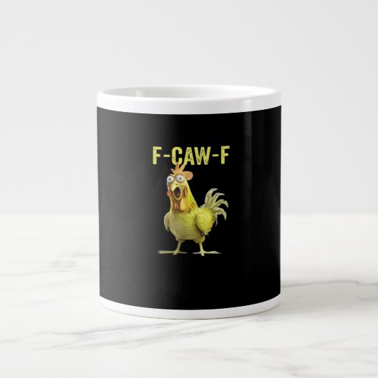 F Caw F Funny Chicken Classic Creative Casual Extra Grote Beker (Voorkant)