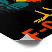 F-caw-f Funny Chicken Humor Quote Rooster Meme  Poster (Hoek)