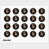 F Caw F Funny Chicken Humor Rooster Meme Classic Ronde Sticker (Vel)