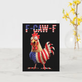 F-caw-f Funny Chicken Humor Usa Flag Quote Rooster Kaart (Gele Bloem)