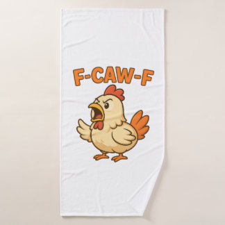 F-CAW-F Funny Chicken | Quote Rooster Meme T-shirt Badhanddoek
