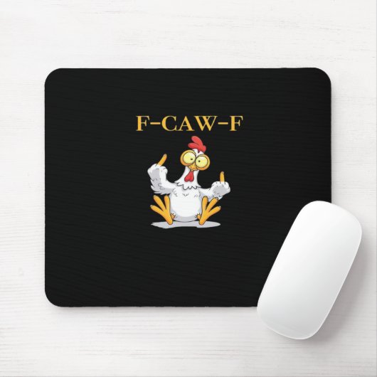 F-Caw-F Funny Chicken Retro Classic Muismat (Met muis)