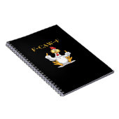 F-Caw-F Funny Chicken Retro Classic Notitieboek (Rechterzijde)
