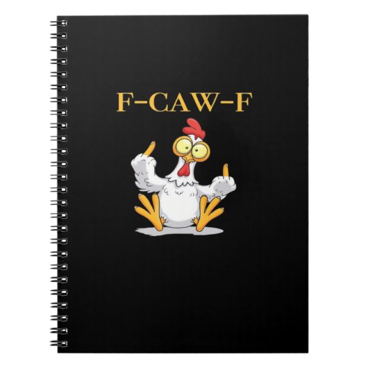 F-Caw-F Funny Chicken Retro Classic Notitieboek (Voorkant)