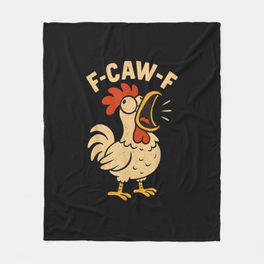 F Caw F Funny Chicken Rooster Men Women Fleece Deken (Voorkant)