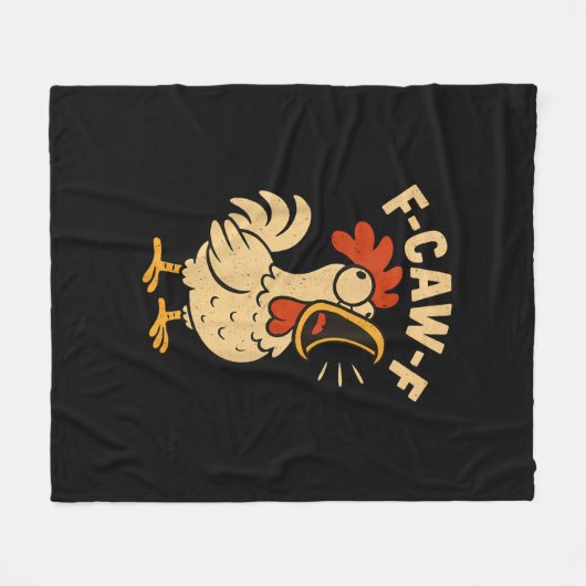 F Caw F Funny Chicken Rooster Men Women Fleece Deken (Voorkant (Horizontaal))