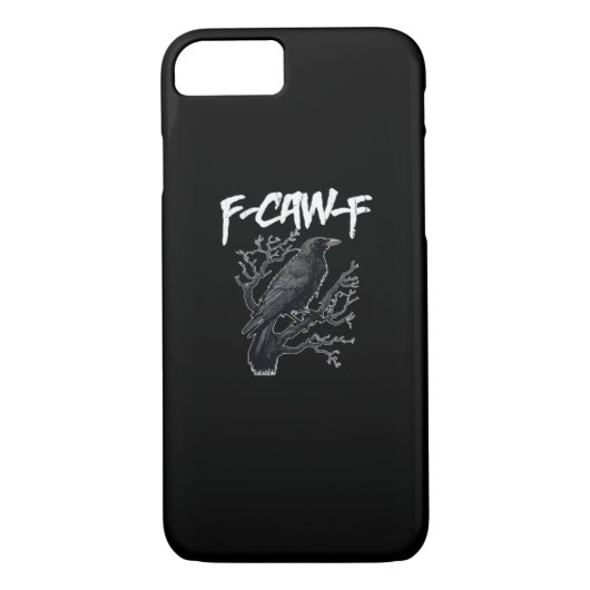 F-Caw-F Funny Crow Minimal Clean Case-Mate iPhone Case (Achterkant)