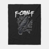 F-Caw-F Funny Crow Minimal Clean Fleece Deken (Voorkant)