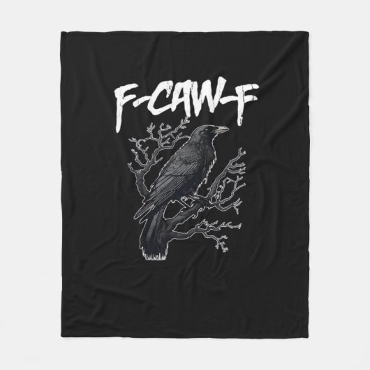 F-Caw-F Funny Crow Minimal Clean Fleece Deken (Voorkant)