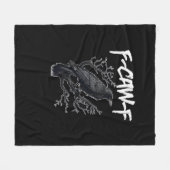 F-Caw-F Funny Crow Minimal Clean Fleece Deken (Voorkant (Horizontaal))