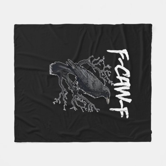 F-Caw-F Funny Crow Minimal Clean Fleece Deken (Voorkant (Horizontaal))