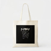 F-Caw-F Funny Crow Minimal Clean Tote Bag (Voorkant)