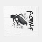 F Caw F Funny Crow Support Your Murder Graphic Fleece Deken (Voorkant (Horizontaal))
