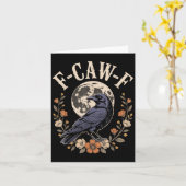F-caw-f Funny Crows Night Bird Lovers Halloween Te Kaart (Gele Bloem)