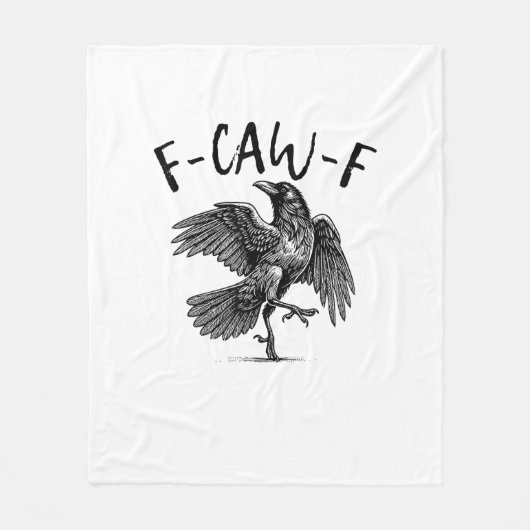 F-Caw-F Funny Raven Crow Spooky Season Creative Ca Fleece Deken (Voorkant)