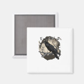 F-Caw-F Funny Raven Pun Gothic Crow Humor Retro Cl Magneet (Voorkant / Achterkant)