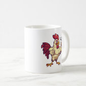 F-Caw-F Funny Rooster Flex Your Feathers Mug (Devant droit)