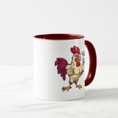 F-Caw-F Funny Rooster Flex Your Feathers Mug Mok (Voorkant rechts)